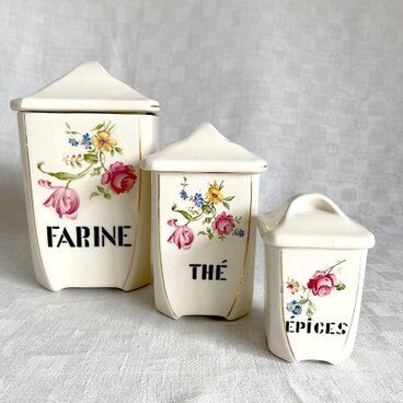 バドンヴィレー キャニスター3個セット（小麦・お茶・スパイス）Badonviller 12KWdn17