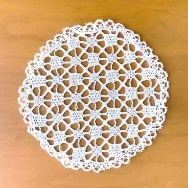 ドイリー 丸 フランスリネン 花びん敷き 12CLcw10-2
