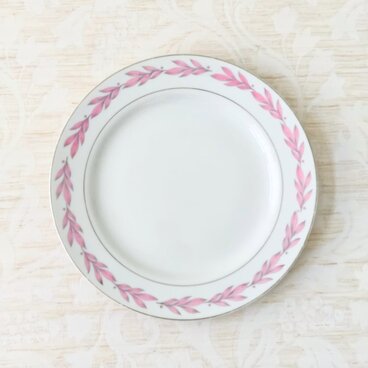 NARUMI｜CHINA ｜ナルミ ｜鳴海製陶 ｜ ピンク ｜葉っぱ柄 ｜プレート ｜ボーンチャイナ｜日本