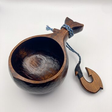 クジラなククサ｜拭き漆仕上げ｜サクラ｜約140cc