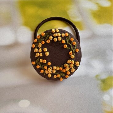 *Always* ミモザの花吹雪ヘアゴム