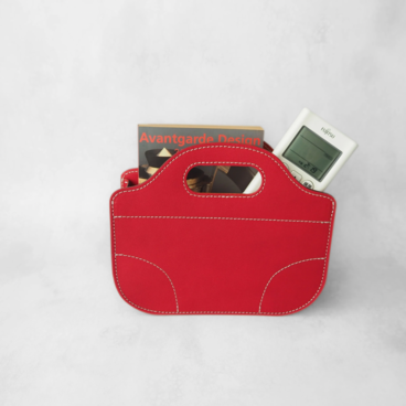 受注制作《本革》かわいいバッグ型の小物入れ（赤）