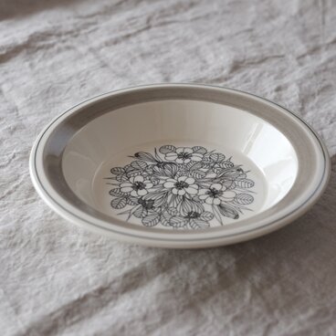 ARABIA Krokus deep plate アラビア クロッカス 20cmディーププレート グレーリム②