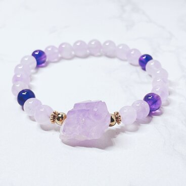 ✦1点限定✦アメジストクラスター✦思考と感情を穏やかに整える パワーストーンブレスレット｜アメジスト・ラベンダー No.851