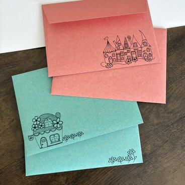 家イラスト　洋2封筒 4枚