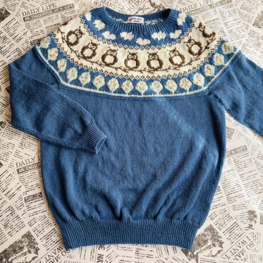 丸ヨークセーター　昼のフクロウ