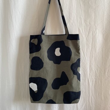 トートバッグ✴︎綿麻✴︎レオパード柄