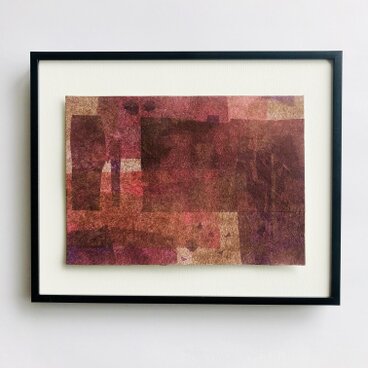 和紙コラージュ/ 原画[家々] /Yuss art 抽象画 インテリア