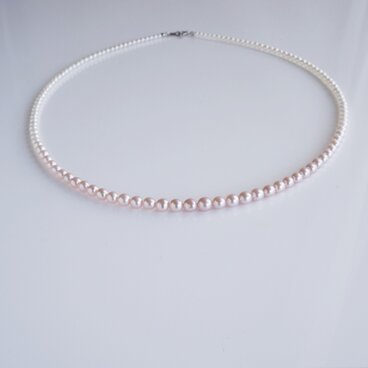 上質 湖水真珠 ベビーパール ネックレス ピンク〜ホワイト グラデーション