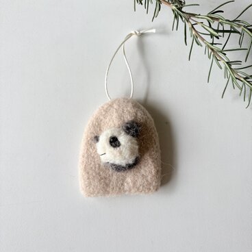 大人パンダのキーケース　ライ麦