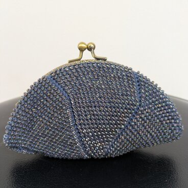 49*ハンドメイド☆ビーズがま口☆コインケース☆ブルー