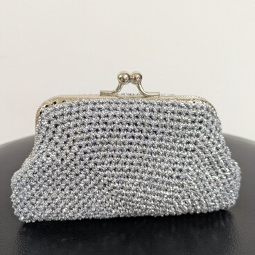 51*ハンドメイド☆がま口☆コインケース☆シルバーラメ