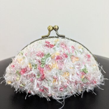 58*ハンドメイド☆ふわふわがま口☆コインケース☆フラワー☆ミックス