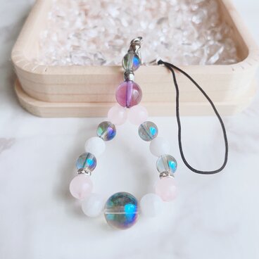 愛と癒しを大切にしたい方へ 恋愛や人間関係に◎ 天然石ストップ パワーストーンストラップ｜アクアオーラ  No586S