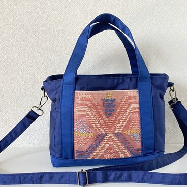 和モダン2wayバッグ 一点物・軽やかお出かけバッグ