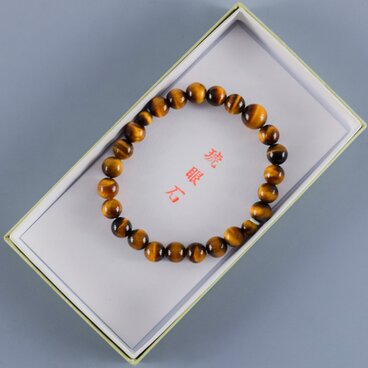 8mm　茶虎眼石　ブレスレット　ブラウン　タイガーアイ　京都　天然石　UDA44-brown