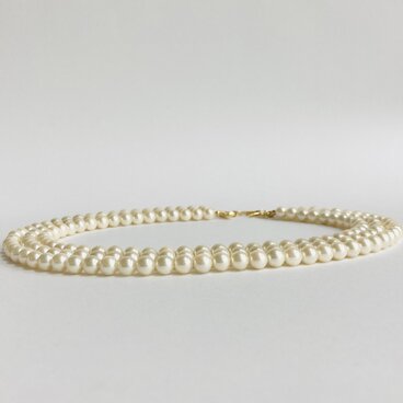 貝パール3連ネックレス/約6.5mm約38/40/43cm+5cm/クリームツートン/made in japan