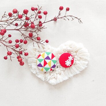 ★くるみボタンブローチ★