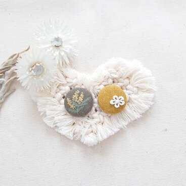 ★くるみボタンブローチ★