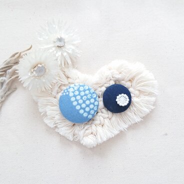 ★くるみボタンブローチ★