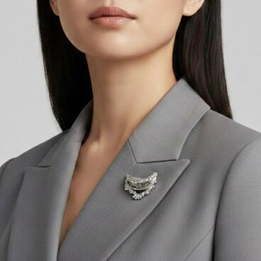 オーガニックムーン ブローチ 光沢シルバー【ebro4-3】