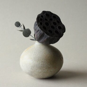 竹炭貫入　花器　S