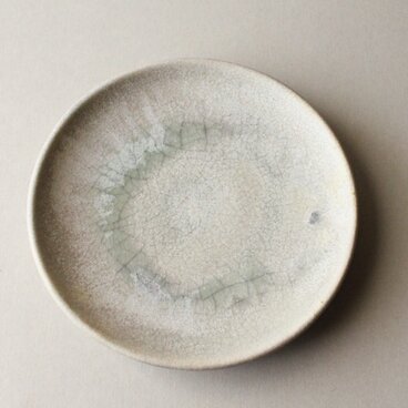 竹炭貫入　6寸皿