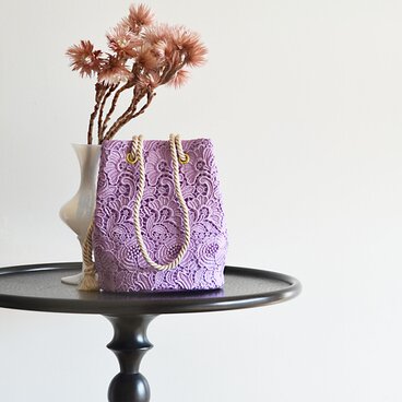 数量限定!   イタリア製　希少上質レース　ヴィオーラ　2way ポシェットマリンバッグ　ミニショルダー　