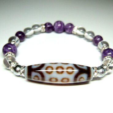 二十一眼天珠（白）/ガネーシュヒマール水晶