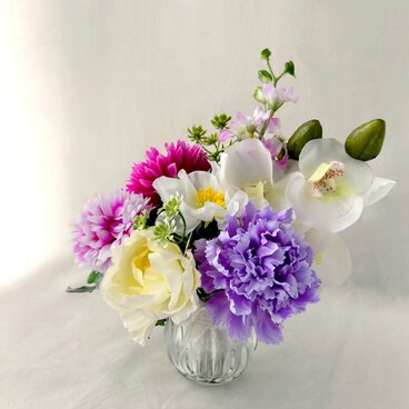 お供え　仏花【アーティフィシャルフラワー】白 胡蝶蘭