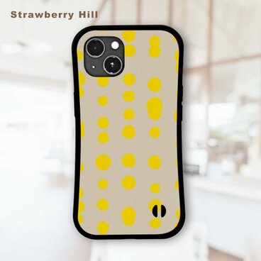 雨垂れ のような ドット イラスト 耐衝撃 グリップケース iPhoneケース