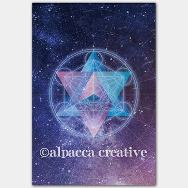 宇宙とマカバとメタトロン【神聖幾何学ポストカード】(2枚セット)