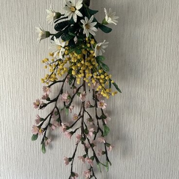 籐の春スワッグ（桜のスワッグ）