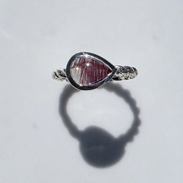 アンデシン　ラブラドライト　1.6ct　ペアシェイプカボション　シルバーSV925リング