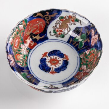 古伊万里 染錦草花文 鉢 F068B