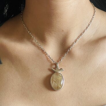 ルチルクォーツ ネックレス シルバー925 | 金運・浄化 | 太陽神経叢チャクラ