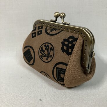 柿渋染め　ぷっくりがま口（角）26B5