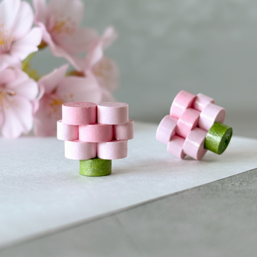 【春限定】さくら色の和モダンピアス （イヤリング） | 軽い 痛くない | ピンク春色 | 春コーデ　入学式