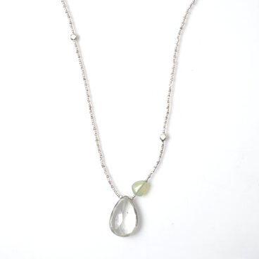 -Green amethyst・Green opal- silver necklace