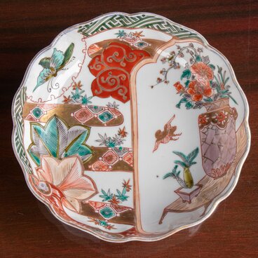 古伊万里 染錦 花鳥文 深鉢 明治時代