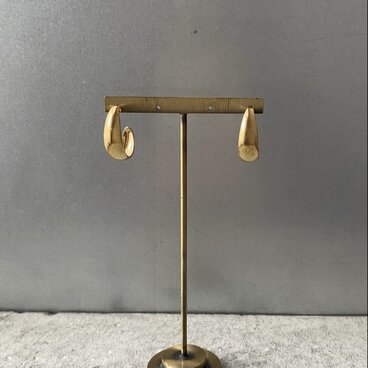 Vintage 80s-90s USA retro gold tone drop hoop pierces