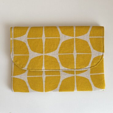 御朱印帳ケース　大判　幾何学模様　イエロー