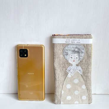 女の子スマホケースL ベージュ