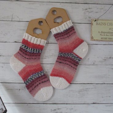 　冷え取りソックス ショートタイプ　Opal Sweet & Spicy 6754 & Uni 2620