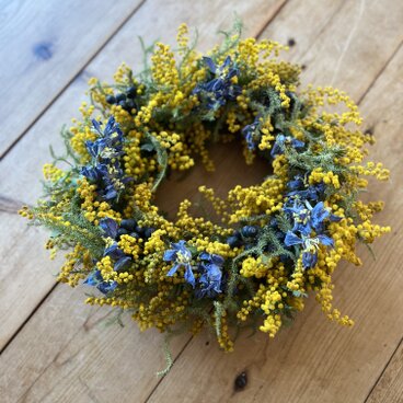 春の色  ~ミモザとデルフィニウム