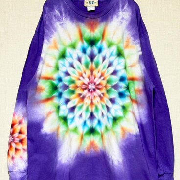 タイダイ 長袖 Tシャツ XXLサイズ 曼荼羅 パープル HIPPIES DYE新作　 HD25-53