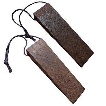 ドアストッパー  ブラウン ⑫ ドア止め  木製  2こセット くさび ウッドロック 天然杢楢無垢材