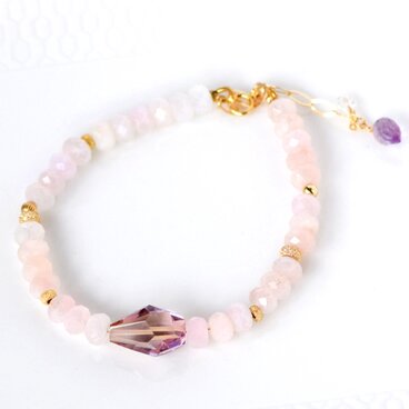Ametrine × Morganite Bracelet14kgf (アメトリンタンブルカットxモルガナイト）