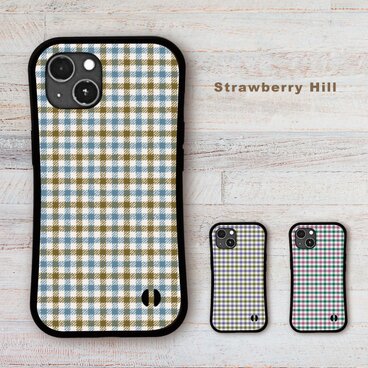 大人 の おしゃれ な チェック柄 ギンガムチェック 耐衝撃 グリップケース iPhoneケース