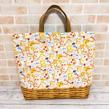 大きいレッスンバッグ(裏キルト)　【smile食パン】